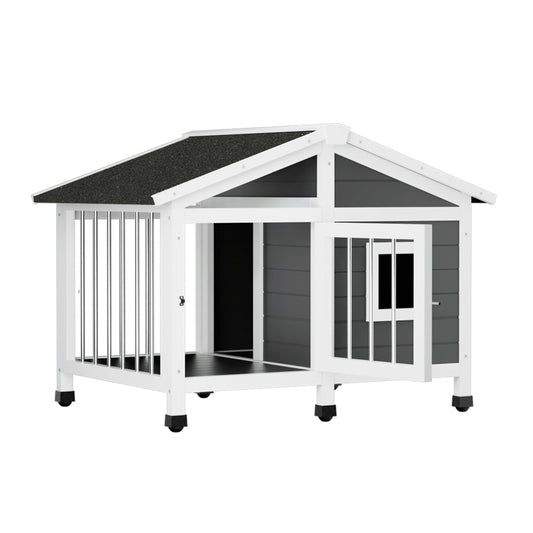 i.Pet Dog Kennel House Large Wooden Outdoor Indoor Puppy Cabin