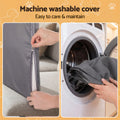 i.Pet 2in1 Dog Kennel Crate Furniture Grey Bedding Wooden House Indoor
