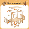 i.Pet 2in1 Dog Kennel Crate Furniture Grey Bedding Wooden House Indoor