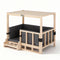 i.Pet Dog Kennel Crate Furniture Grey Wooden House Bed Indoor