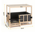 i.Pet Dog Kennel Crate Furniture Grey Wooden House Bed Indoor