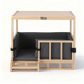 i.Pet Dog Kennel Crate Furniture Grey Wooden House Bed Indoor