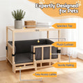 i.Pet Dog Kennel Crate Furniture Grey Wooden House Bed Indoor