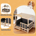 i.Pet Dog Kennel Crate Furniture Grey Wooden House Bed Indoor