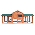 i.Pet Chicken Coop Rabbit Hutch 220x44x84cm Wooden Outdoor Cage