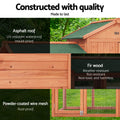 i.Pet Chicken Coop Rabbit Hutch 220x44x84cm Wooden Outdoor Cage