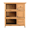 i.Pet Rabbit Hutch Chicken Coop 91.5cm x 46cm x 116.5cm Chicken Coop Large House Cage Run Wooden Outdoor