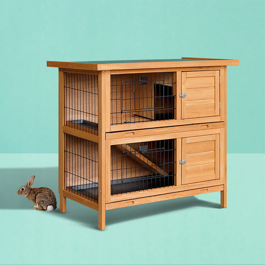 i.Pet Rabbit Hutch 91.5cm Wooden Chicken Coop Large Run Cage