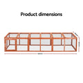 i.Pet Wooden Chicken Coop Rabbit Hutch Large Outdoor Cage Brown