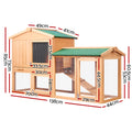 i.Pet Chicken Coop Rabbit Hutch 138cm Wooden Cage Run