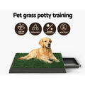 i.Pet Dog Training Pad Large Portable Grass With Tray 2 Mats