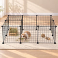 i.Pet Dog Playpen 12 Panels Pet Playpen 35x35cm Iron DIY Enclosure for Small Animals