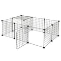 i.Pet Dog Playpen 12 Panels Pet Playpen 35x35cm Iron DIY Enclosure for Small Animals
