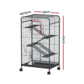 i.Pet 110cm 4 Level Rabbit Cage Indoor Hutch Guinea Pig Bird Ferret