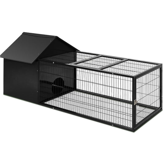 i.Pet Rabbit Cage Hutch 162x60cm Metal Enclosure