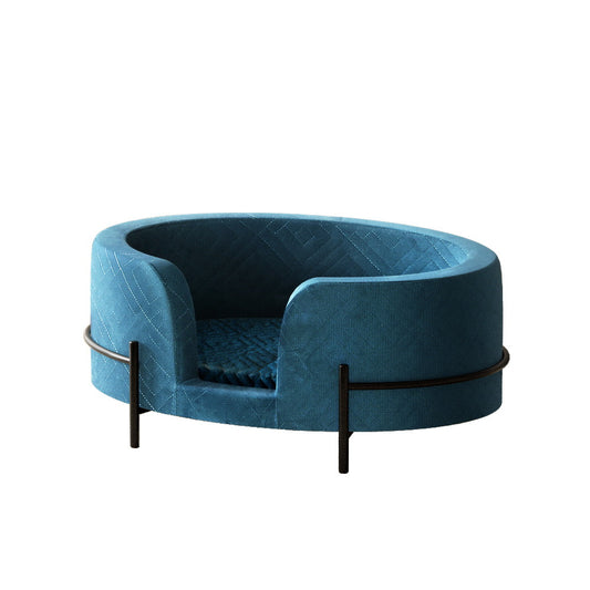 i.Pet Dog Bed Sofa Lounge Raised Cat Calming Blue