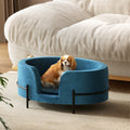 i.Pet Dog Bed Sofa Blue Raised Pet Couch Lounge Cat Calming