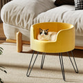 i.Pet Dog Bed Cat Sofa Lounge Raised Couch Yellow Calming