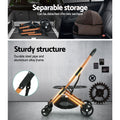 i.Pet Pet Stroller Large Dog Pram Cat Carrier Foldable 4 Wheels