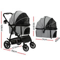 i.Pet Large Pet Stroller Cat Carrier Dog Pram 4 Wheels Foldable