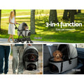 i.Pet Large Pet Stroller Cat Carrier Dog Pram 4 Wheels Foldable