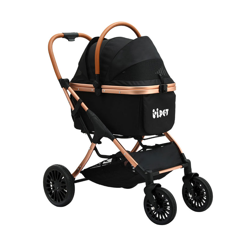 i.Pet Dog Stroller Pram Cat Carrier Travel Pushchair Foldable 4 Wheel