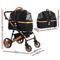 i.Pet Large Pet Stroller Dog Pram Cat Carrier 4 Wheels Foldable