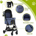 i.Pet Pet Stroller Pram Gravity Folding Dog Cage Large Travel Pushchair 4 Wheels