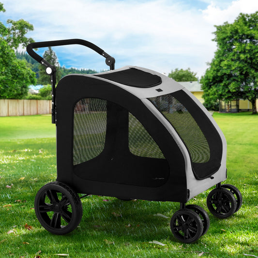 i.Pet Pet Stroller Large Dog Cat Carrier Foldable 4 Wheel Pram Trolley