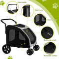 i.Pet Pet Stroller Large Dog Cat Carrier Foldable 4 Wheel Pram Trolley