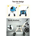 i.Pet Large Pet Stroller Dog Pram Cat Carrier 4 Wheels Foldable