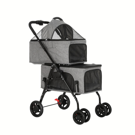 i.Pet Pet Stroller Large Dog Cat Carrier Pram Foldable 2-tier