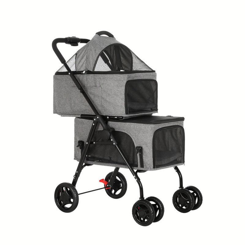 i.Pet Pet Stroller Large Dog Cat Carrier Pram Foldable 2-tier