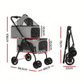 i.Pet Pet Stroller Large Dog Cat Carrier Pram Foldable 2-tier
