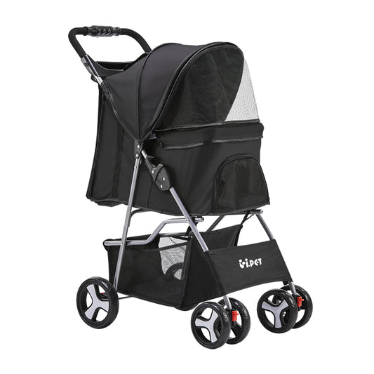 i.Pet 4 Wheel Pet Stroller Black