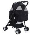 i.Pet Pet Stroller Large 4 Wheels Foldable Dog Cat Carrier Black