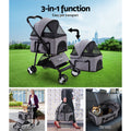 i.Pet Large Pet Stroller Cat Dog Pram Pushchair Foldable Grey