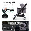 i.Pet Large Pet Stroller Cat Dog Pram Pushchair Foldable Grey