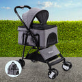 i.Pet Large Pet Stroller Cat Dog Pram Pushchair Foldable Grey