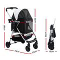 i.Pet Pet Stroller Large Dog Cat Carrier Pram 4 Wheels Foldable