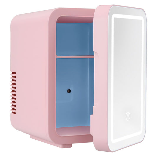Glacio 4L Mini Fridge Skincare Cooler Warmer LED Mirror 12V 220V Pink