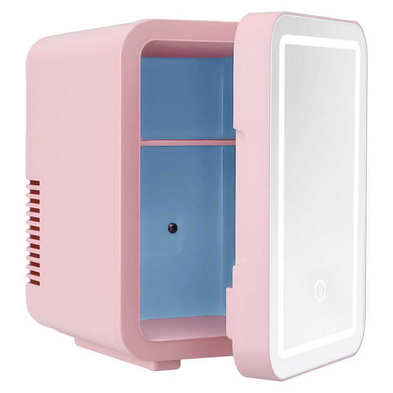 Glacio 4L Mini Fridge Skincare Cooler Warmer LED Mirror 12V 220V Pink