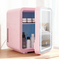 Glacio 4L Mini Fridge Skincare Cooler Warmer LED Mirror 12V 220V Pink