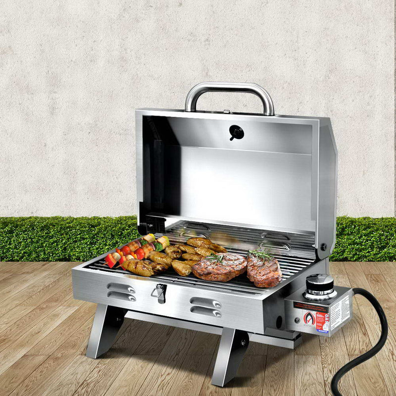Grillz Portable Gas BBQ Grill 2 Burner Stainless Steel