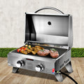 Grillz 2 Burner Portable Gas BBQ Grill with 2 Plates