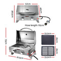 Grillz 2 Burner Portable Gas BBQ Grill with 2 Plates