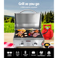 Grillz 2 Burner Portable Gas BBQ Grill with 2 Plates
