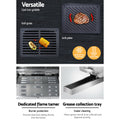 Grillz 2 Burner Portable Gas BBQ Grill with 2 Plates