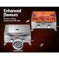 Grillz 2 Burner Portable Gas BBQ Grill with 2 Plates