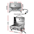 Grillz Portable Gas BBQ Grill 2 Burners Compact Outdoor